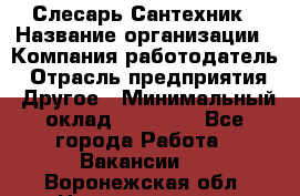 Слесарь-Сантехник › Название организации ­ Компания-работодатель › Отрасль предприятия ­ Другое › Минимальный оклад ­ 25 000 - Все города Работа » Вакансии   . Воронежская обл.,Нововоронеж г.